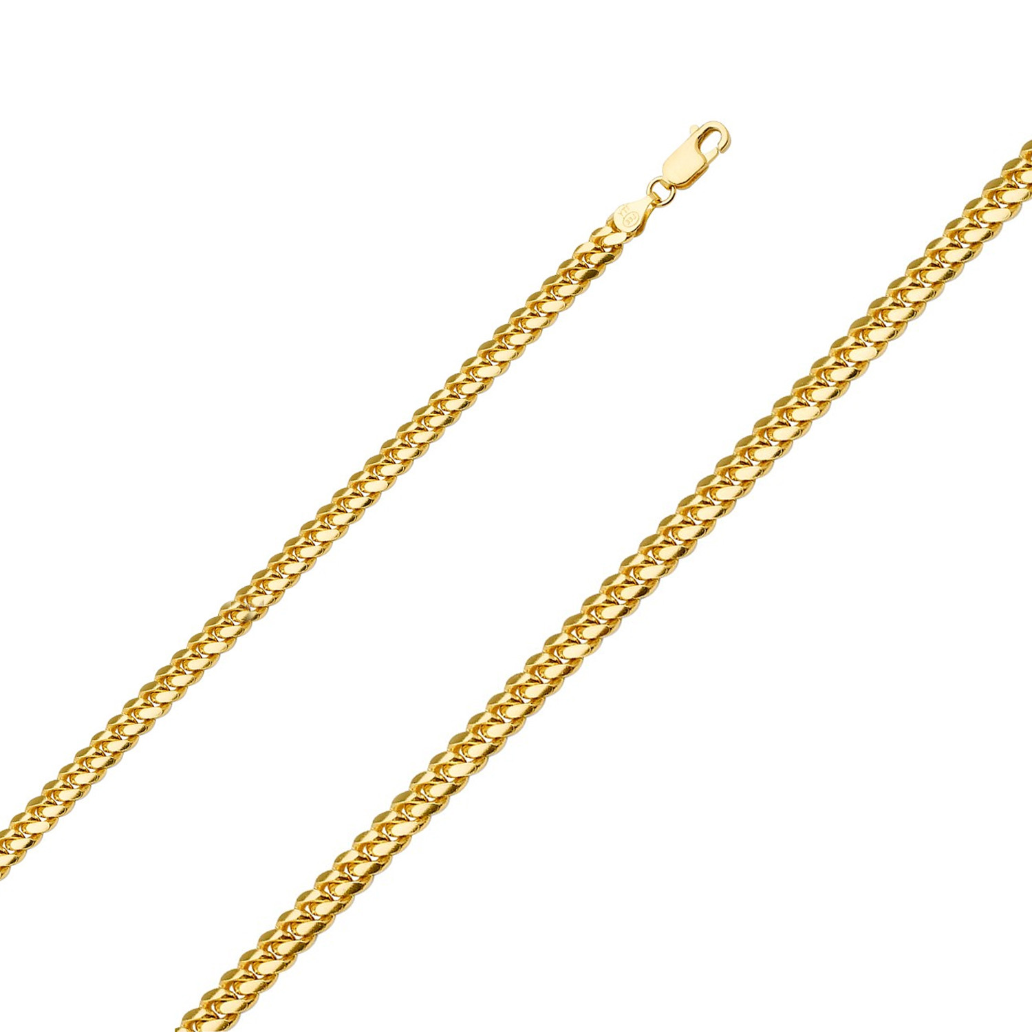14k Yellow Gold Miami Cuban Bracelet 5.0mm 7 1/2 Inches